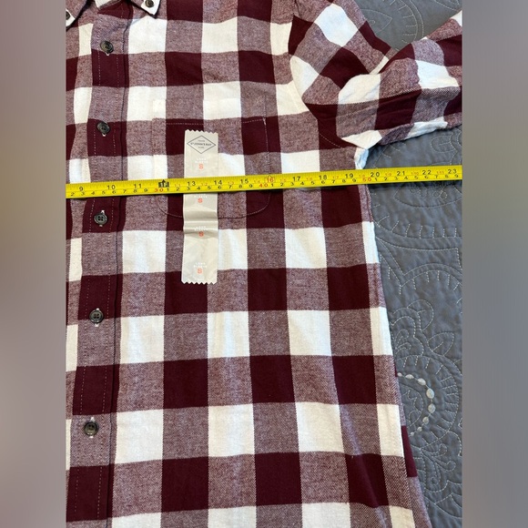 St Johns Bay Men’s Burgundy Buffalo Plaid Button Down Flannel Shirt NWT … - Picture 6 of 8